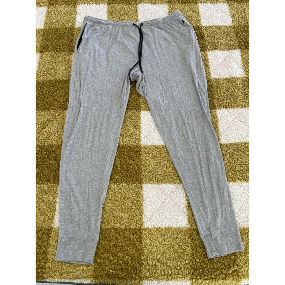 Polo Ralph Lauren Mens XL Gray Jersey Knit Sleepwear Jogger Lounge Pants MP354S